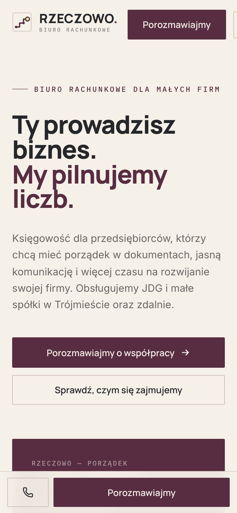Strona demo (wersja mobilna) — RZECZOWO.
