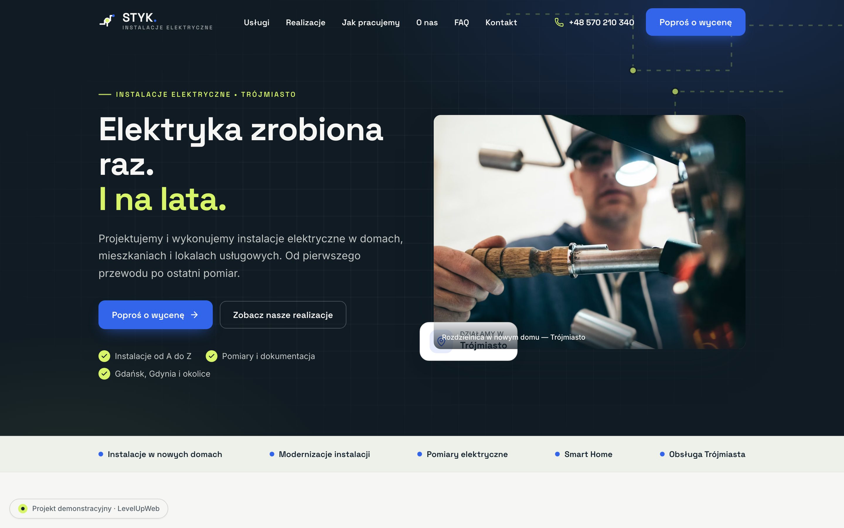 Strona demo (wersja na komputer) — STYK. Instalacje